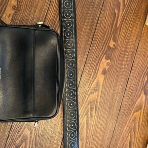 Anine Bing black leather Alice bag with custom strap as well as original.